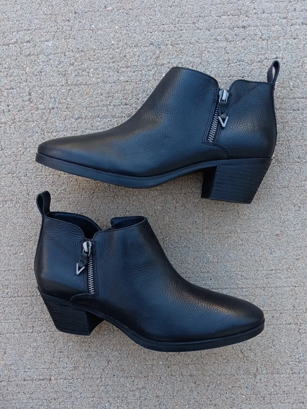 Vionic Cecily Ankle Boots Black Leather Womens Booties Size 9